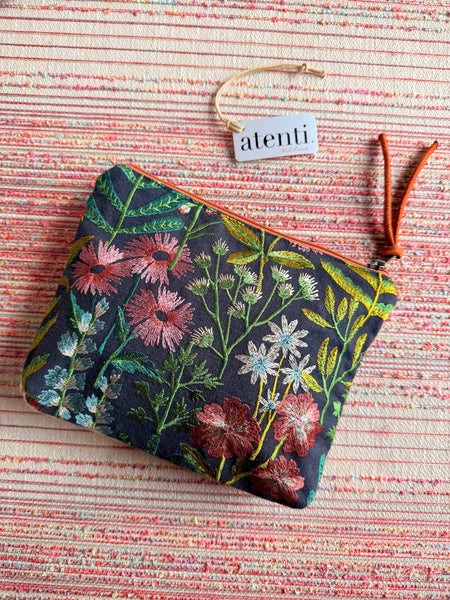Meadow Accessories Pouch - Atenti USA Made Embroidery Floral