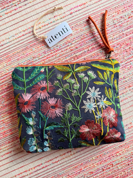 Meadow Accessories Pouch - Atenti USA Made Embroidery Floral