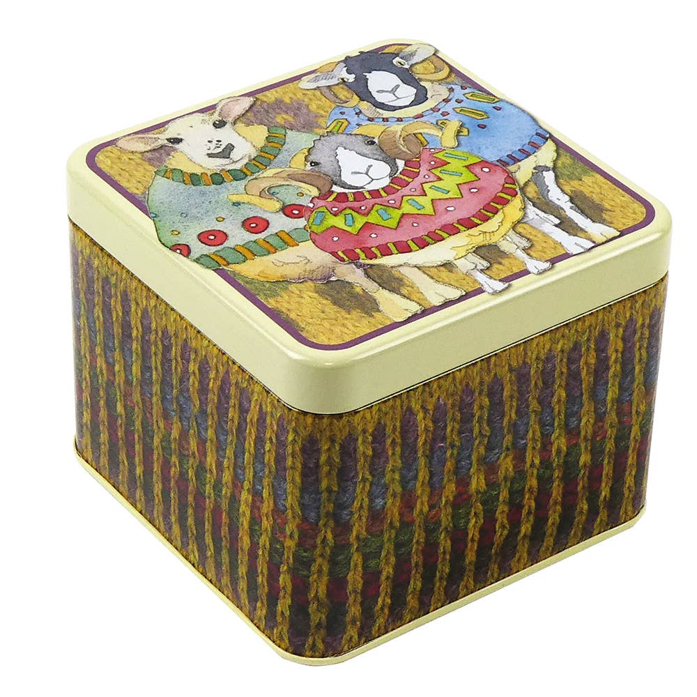 Sheep In Sweaters Small Square Tin