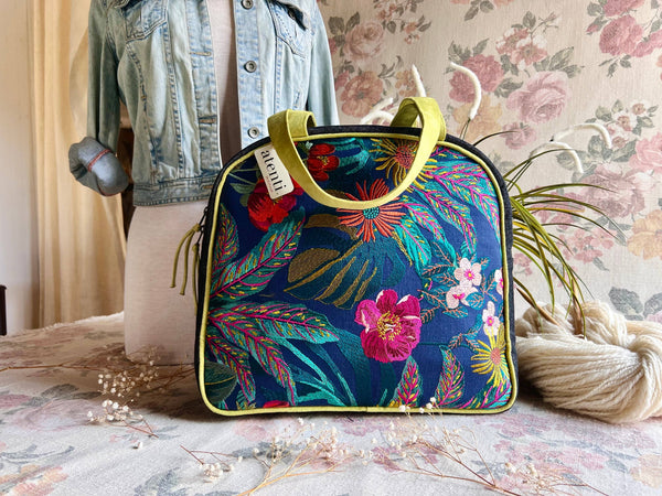 Flora Bonnie, Atenti Embroidered USA Handmade Weekender Travel Bag