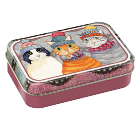 Cats in Hats . Mini Hinged Tin
