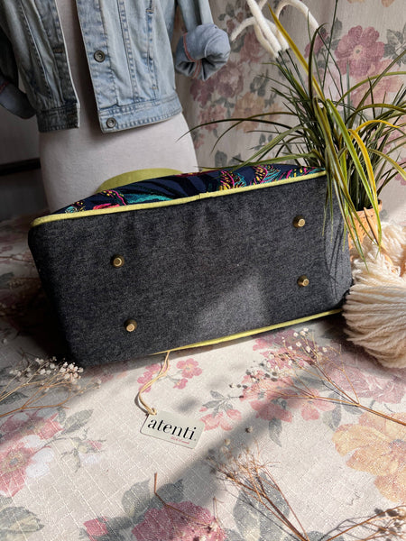 Flora Bonnie, Atenti Embroidered USA Handmade Weekender Travel Bag
