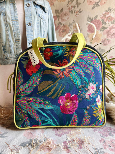 Flora Bonnie, Atenti Embroidered USA Handmade Weekender Travel Bag