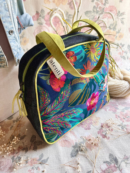 Flora Bonnie, Atenti Embroidered USA Handmade Weekender Travel Bag