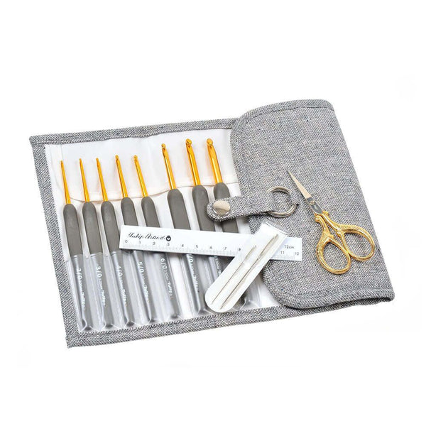 ETIMO  Crochet Hook with Cushion Grip Set Premium Gold