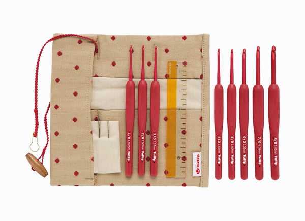ETIMO Red  Crochet Hook with Cushion Grip Set