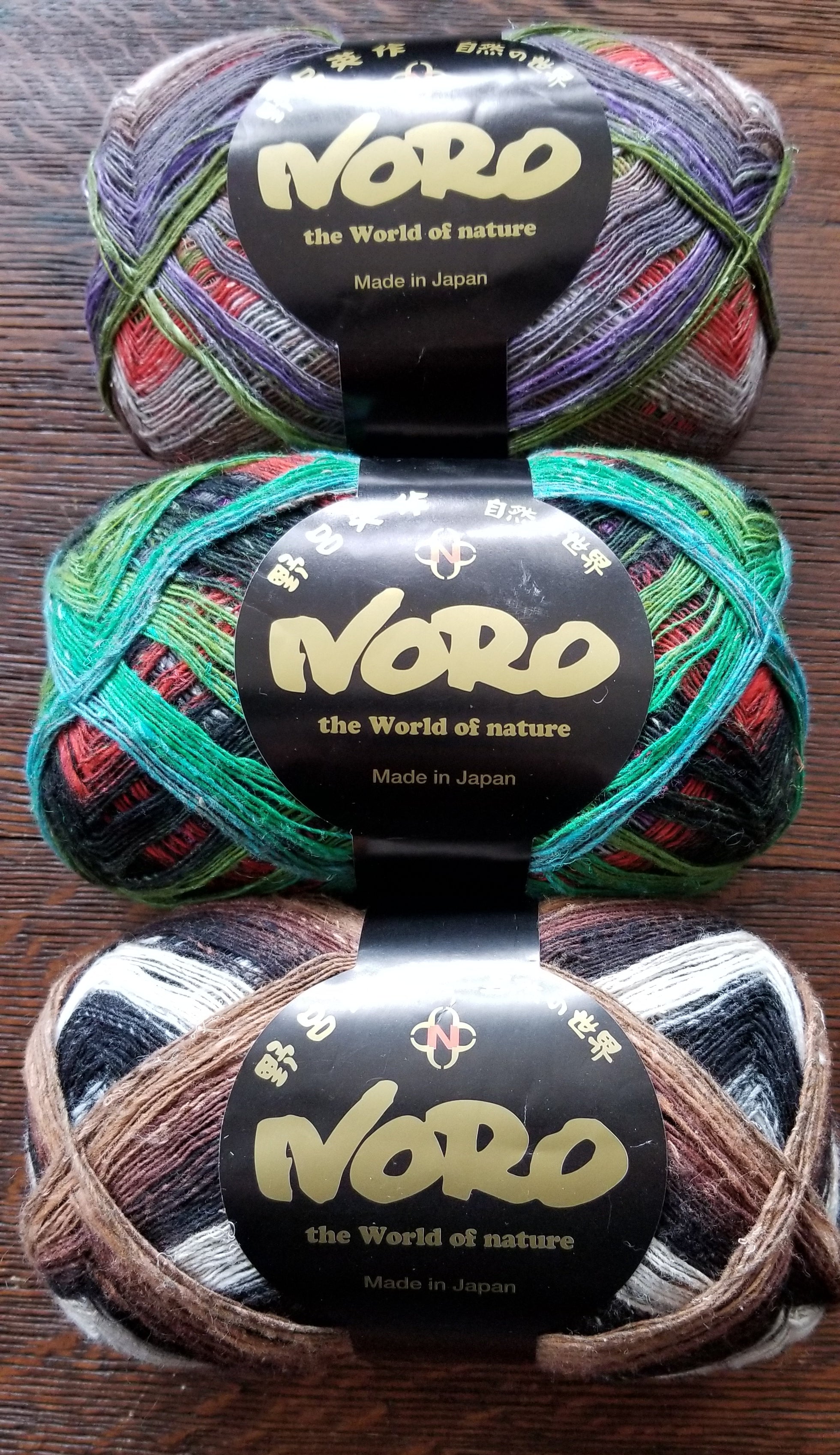 LOT of 5 balls NORO KAGAYAKI Wool Silk Cotton Chunky Yarn #18 PURPLE ORANGE  PINK